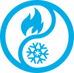 Icon of a flame and snowflake representing warmth and comfort.